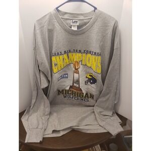 2003 Michigan Wolverines Big Ten champion Long Sleeve Shirt Vintage Lee Size XXL